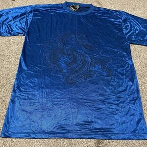 Trust USA Collection 5XL Royal Blue Dragon Print T-Shirt New